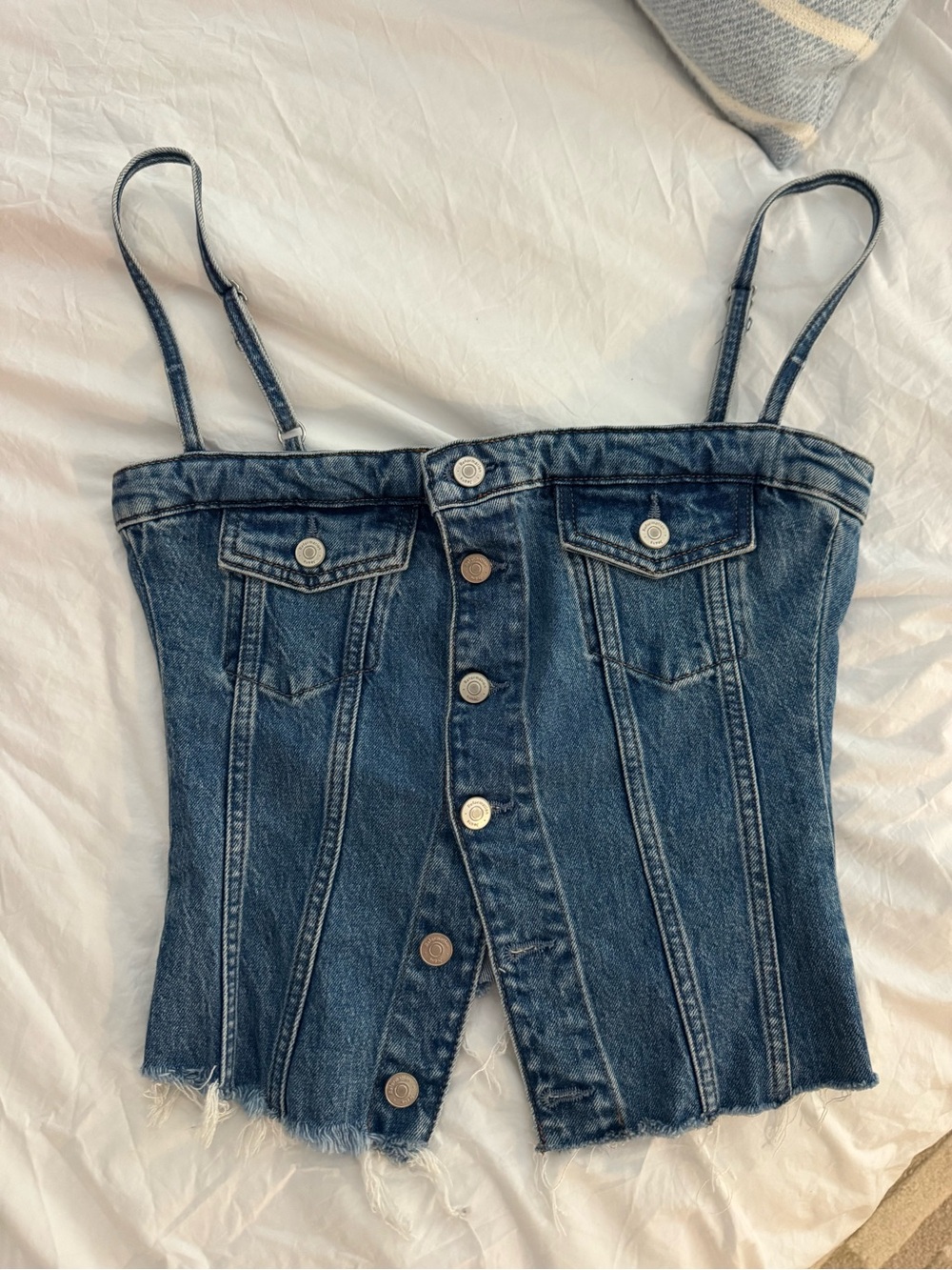 Reformation Denim Corset Top - Picture 2 of 4